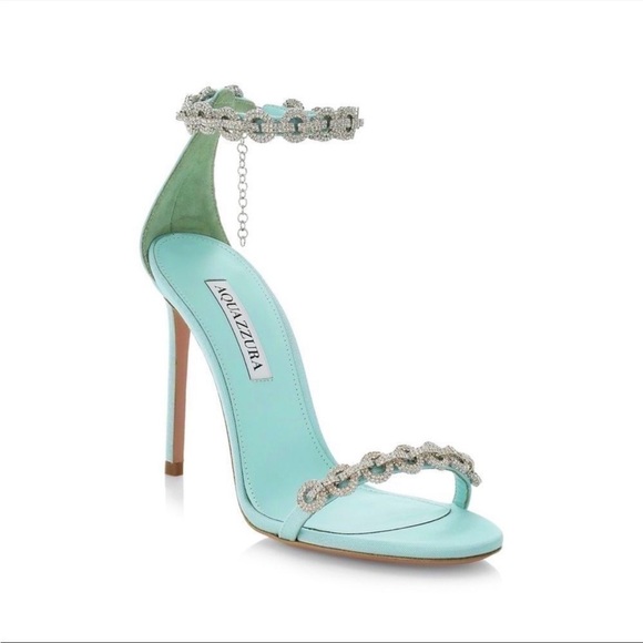 Worn once Aquazzura Love Link Crystal Embellished Heels - Picture 2 of 10